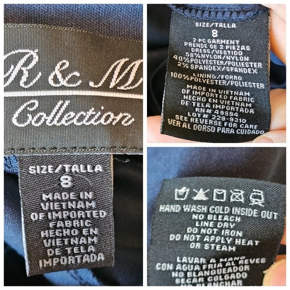 Y2K Womens Dark Blue Lace Sequins Formal Dress Bolero Sz 8 Stretchy Mother Bride - Picture 13 of 14